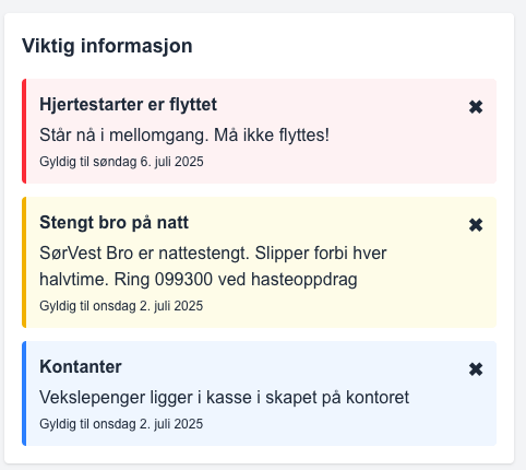 Del viktig informasjon med alle ansatte